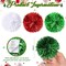 40 Pcs 4 Inch Christmas Tinsel Bows for Gift Wrapping Self Adhesive Pom Poms Colored Tinsel Bows for Crafts Presents Baskets Christmas Tree Decoration(Red, Green, White)
